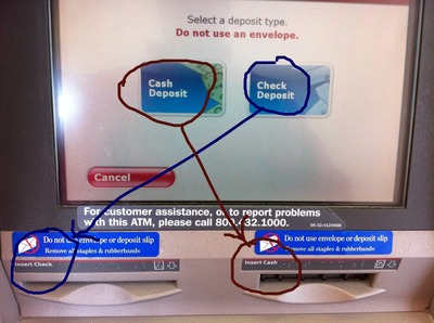 how to deposit cash at bank of america atm